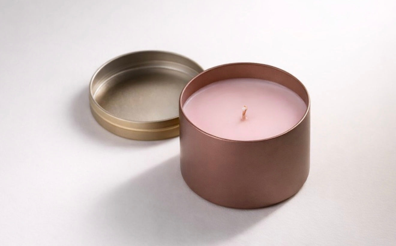 Cherry blossom rose gold tin