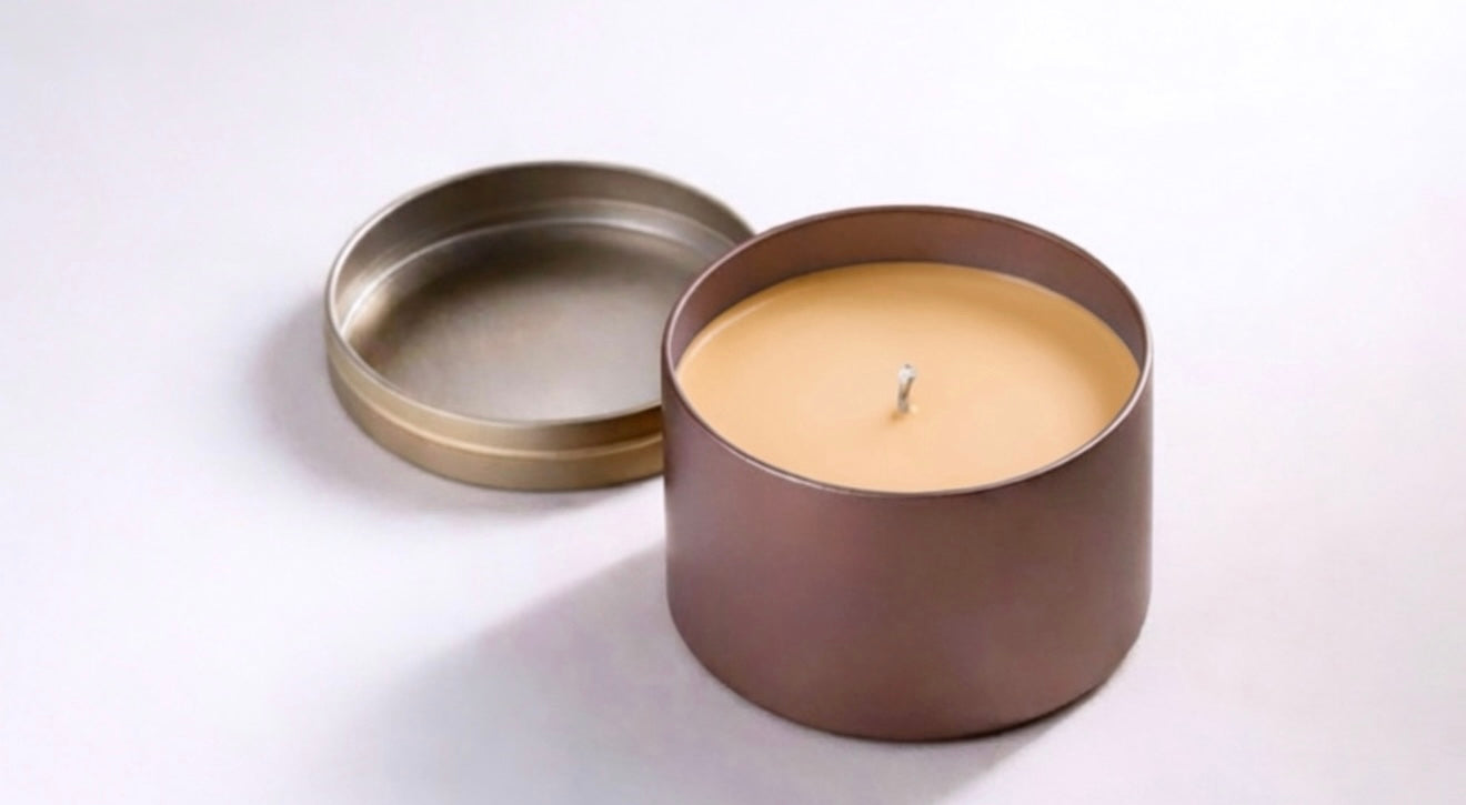 Sandalwood & vanilla 8oz rose gold tin